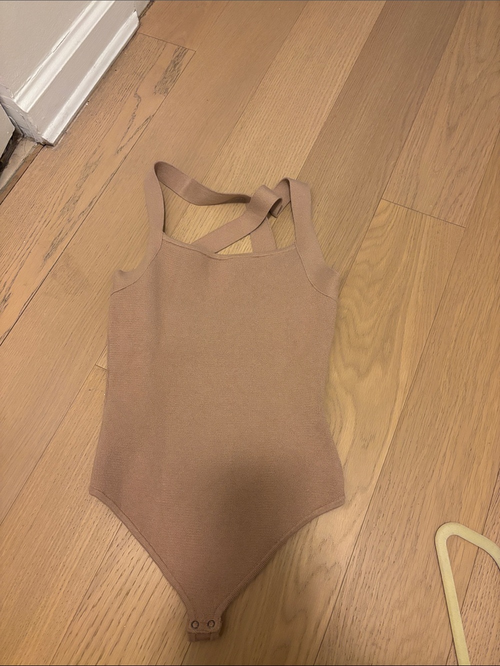 Abercrombie & Fitch Ribbed Convertible Thong Bodysuit - Taupe